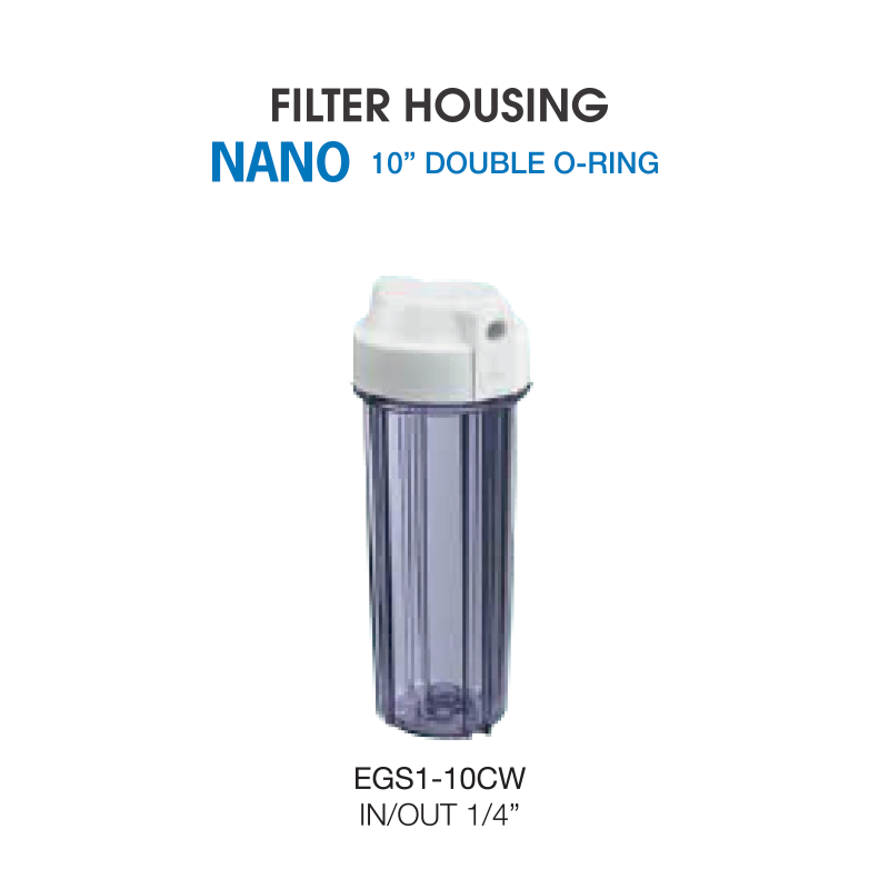 NANO 10" Double O-Ring Housing Filter (1/2" / 1/4")