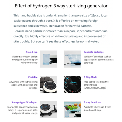 3 way hydrogen sterilizing water generator