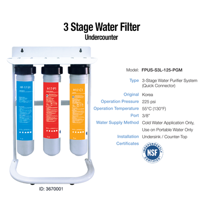 FPUS-S3L-125-PGM 3 Stage Water Filter