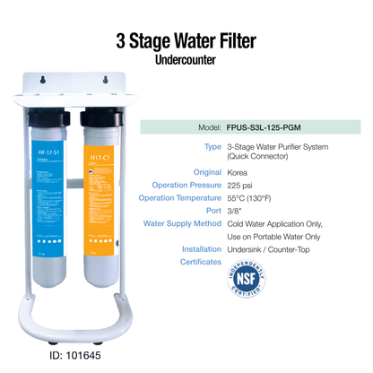 FPUS-S3L-125-PGM 3 Stage Water Filter